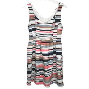 Aqua Sleeveless Striped Tank Dress Size Medium